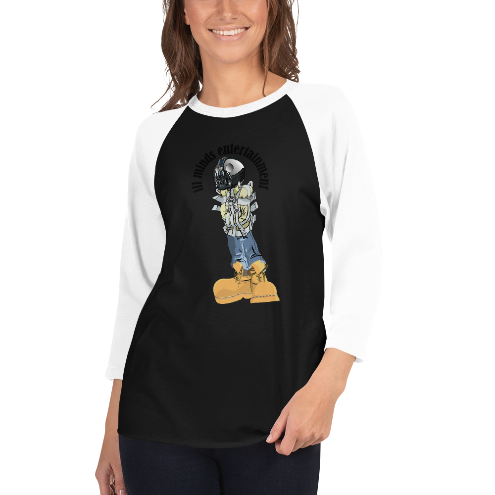 iLL Minds - Robo Man - Unisex 3/4 Sleeve Raglan Shirt – Hip-Hop Streetwear Baseball Tee