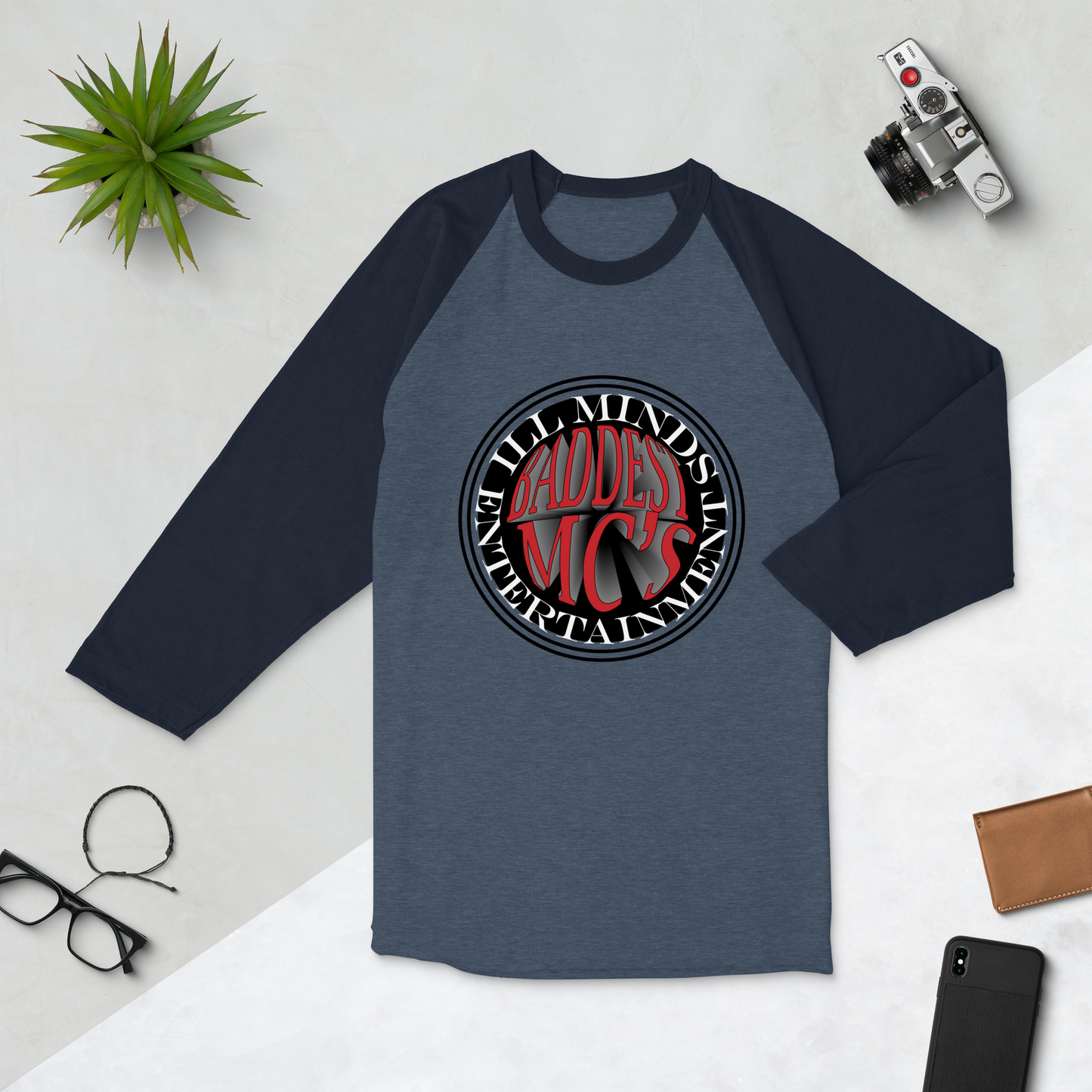 iLL Minds - Baddest MC's 3D - 3/4 Sleeve Raglan Shirt – Hip-Hop Streetwear