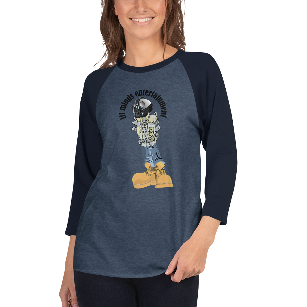 iLL Minds - Robo Man - Unisex 3/4 Sleeve Raglan Shirt – Hip-Hop Streetwear Baseball Tee