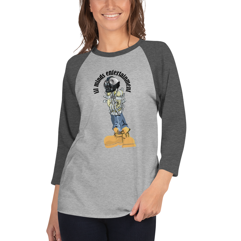 iLL Minds - Robo Man - Unisex 3/4 Sleeve Raglan Shirt – Hip-Hop Streetwear Baseball Tee