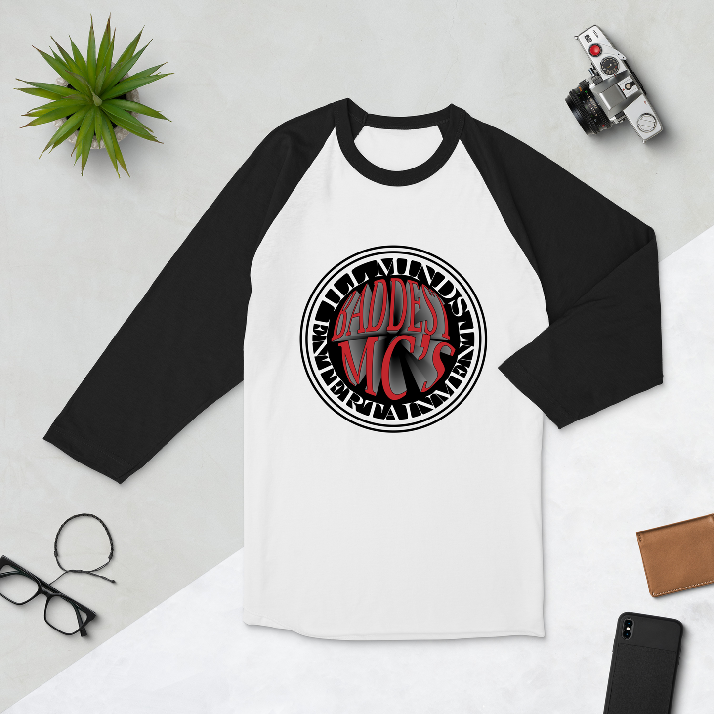 iLL Minds - Baddest MC's 3D - 3/4 Sleeve Raglan Shirt – Hip-Hop Streetwear