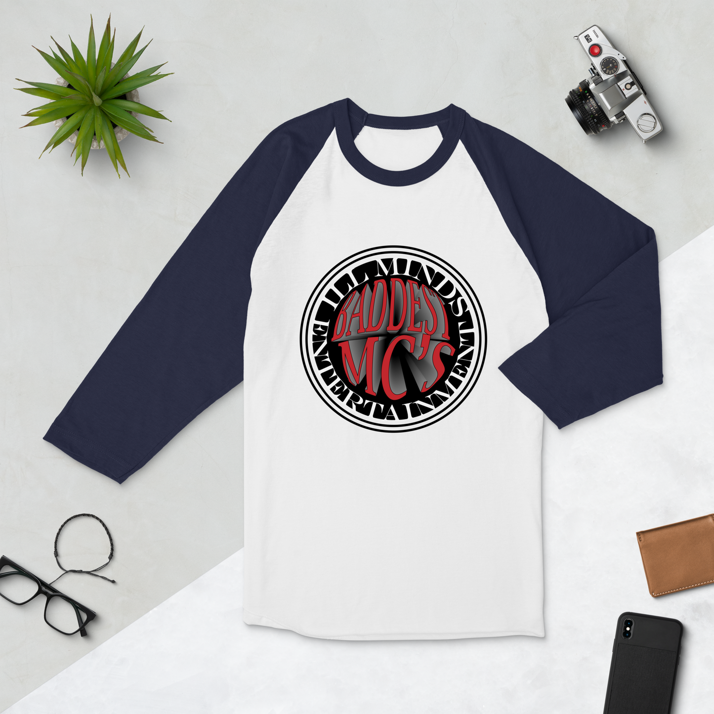 iLL Minds - Baddest MC's 3D - 3/4 Sleeve Raglan Shirt – Hip-Hop Streetwear
