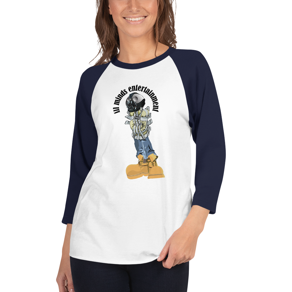 iLL Minds - Robo Man - Unisex 3/4 Sleeve Raglan Shirt – Hip-Hop Streetwear Baseball Tee