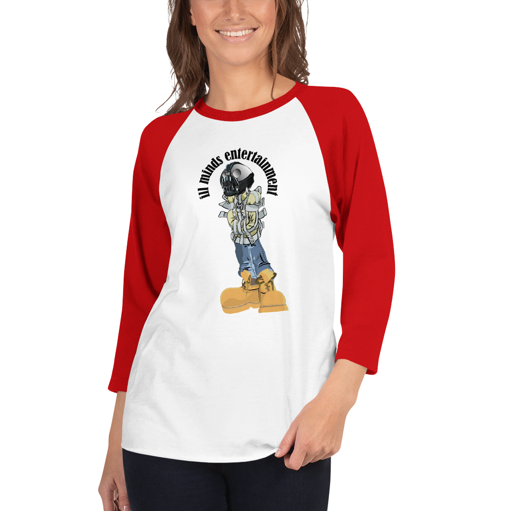 iLL Minds - Robo Man - Unisex 3/4 Sleeve Raglan Shirt – Hip-Hop Streetwear Baseball Tee
