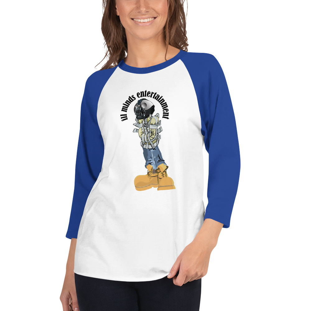 iLL Minds - Robo Man - Unisex 3/4 Sleeve Raglan Shirt – Hip-Hop Streetwear Baseball Tee