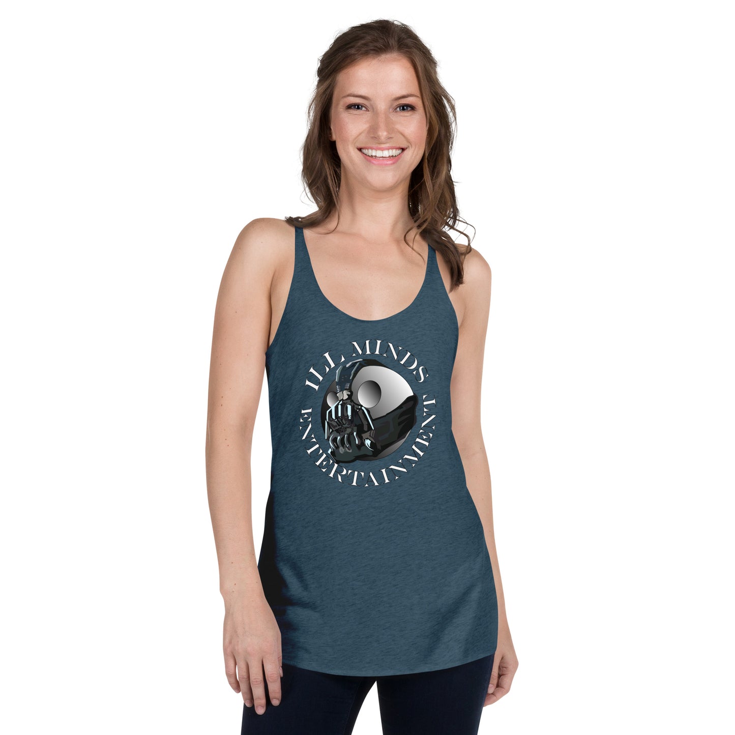iLL Minds - Robo Entertainment Women's Racerback Tank Top | Soft & Lightweight Streetwear | Hip-Hop, Rap & Rock Apparel | Trendy & Edgy Design