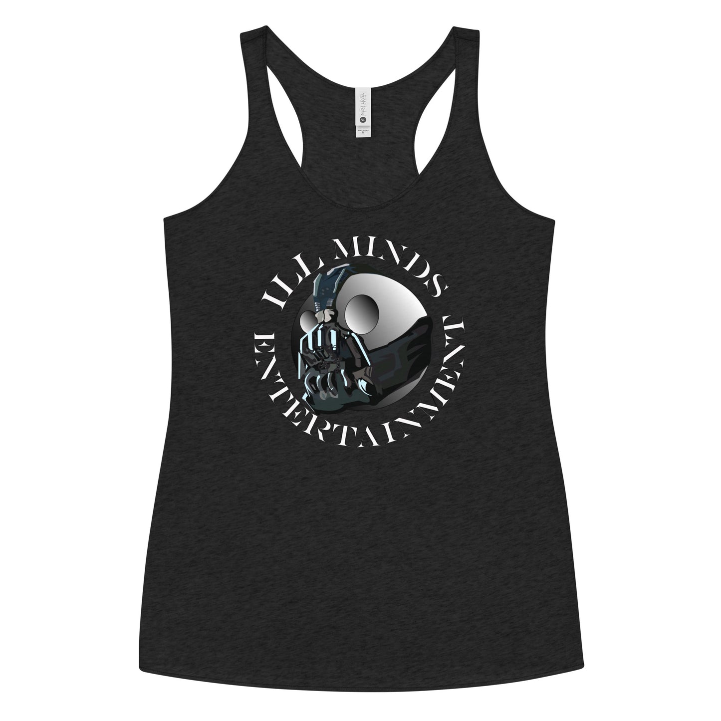 iLL Minds - Robo Entertainment Women's Racerback Tank Top | Soft & Lightweight Streetwear | Hip-Hop, Rap & Rock Apparel | Trendy & Edgy Design