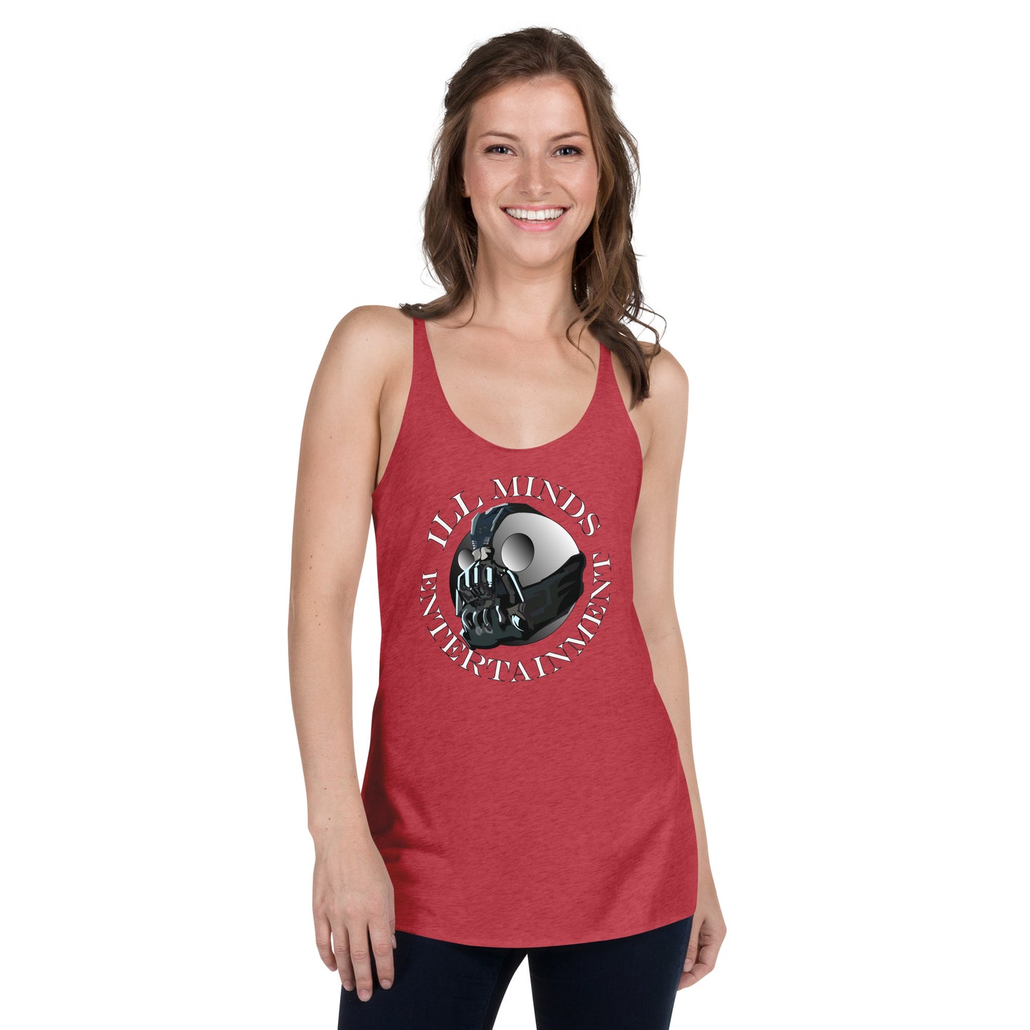 iLL Minds - Robo Entertainment Women's Racerback Tank Top | Soft & Lightweight Streetwear | Hip-Hop, Rap & Rock Apparel | Trendy & Edgy Design