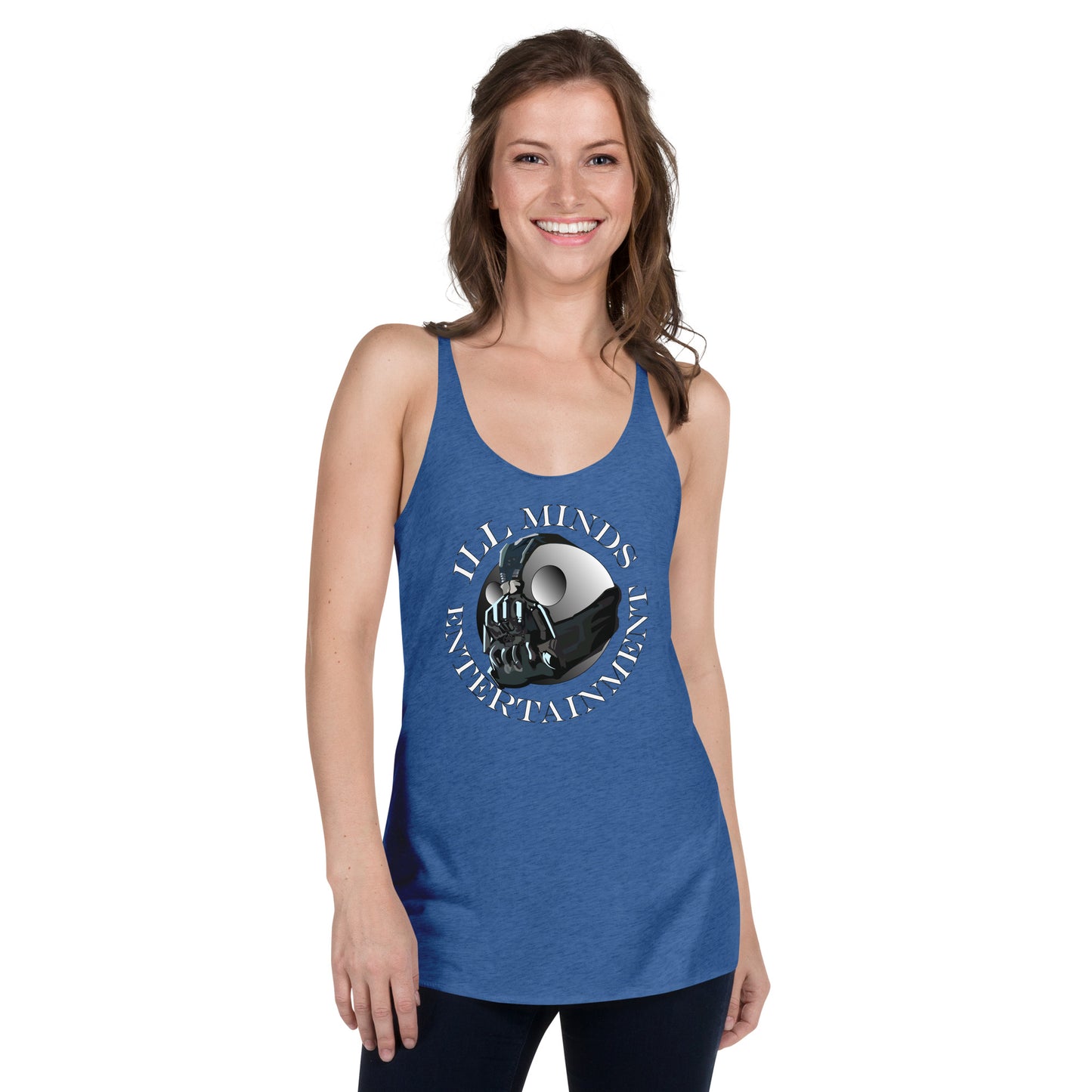 iLL Minds - Robo Entertainment Women's Racerback Tank Top | Soft & Lightweight Streetwear | Hip-Hop, Rap & Rock Apparel | Trendy & Edgy Design