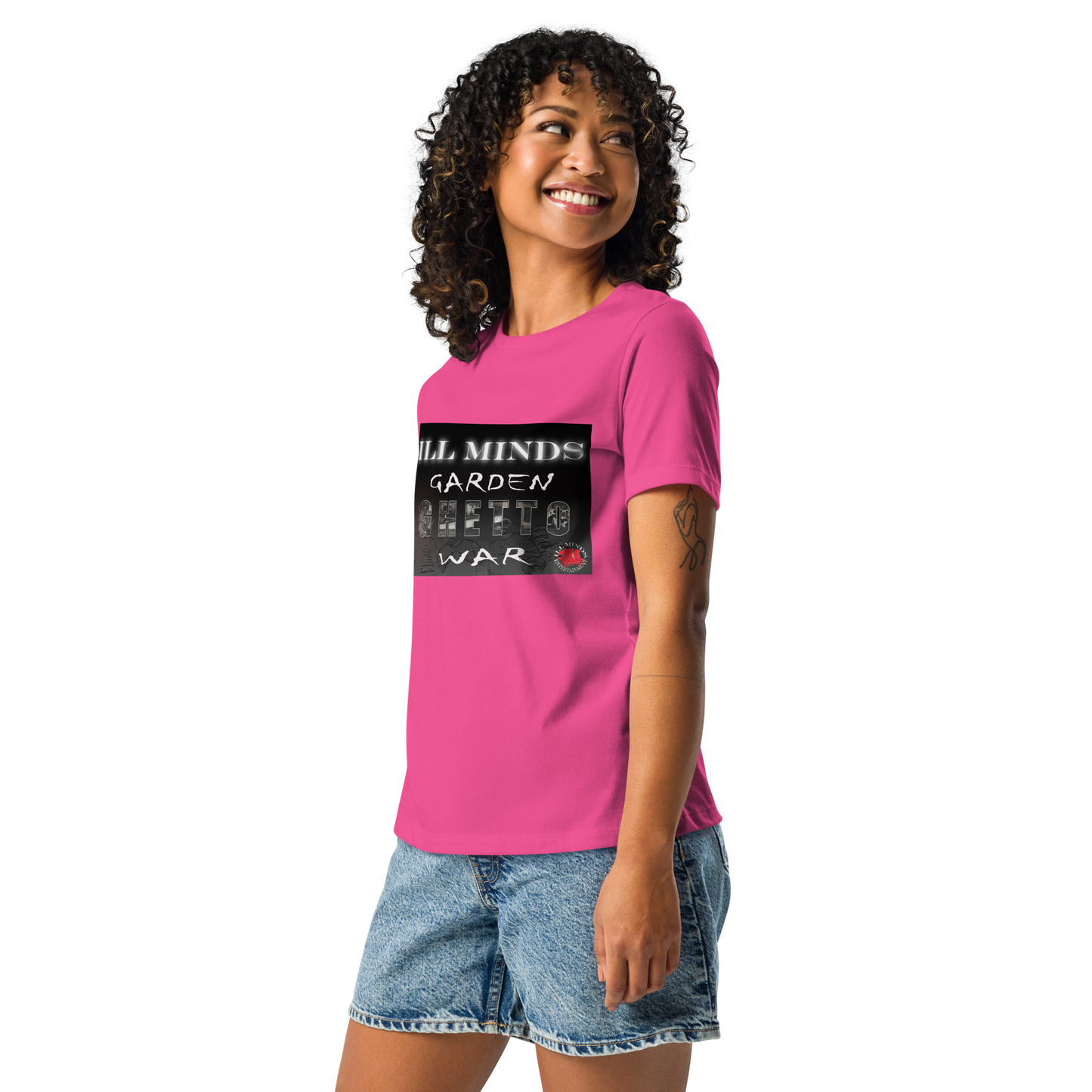 iLL Minds - Garden Ghetto War Women's Relaxed T-Shirt | Soft & Comfortable Everyday Tee | Urban Streetwear Fashion