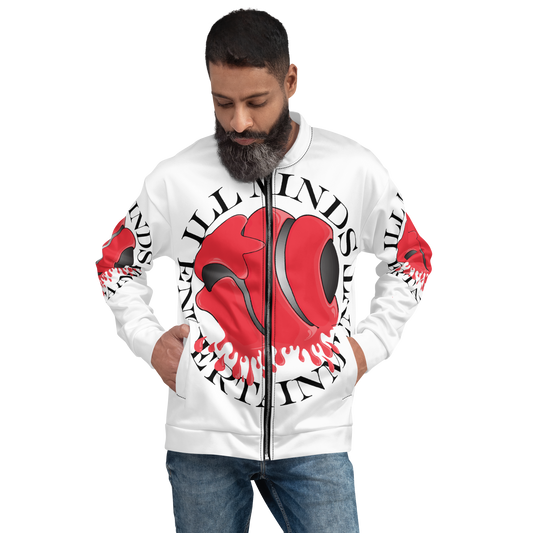 iLL Minds - Entertainment Red Drip Unisex Bomber Jacket | Bold Streetwear Statement
