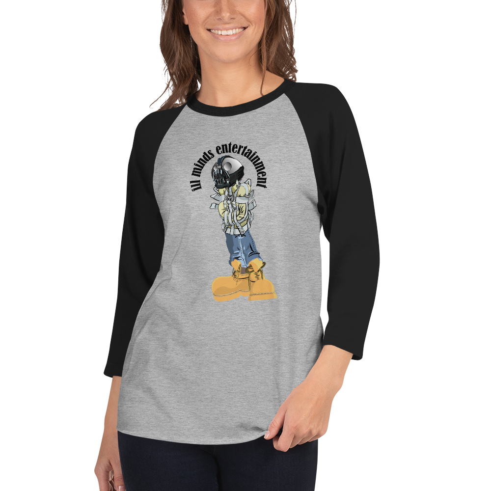 iLL Minds - Robo Man - Unisex 3/4 Sleeve Raglan Shirt – Hip-Hop Streetwear Baseball Tee
