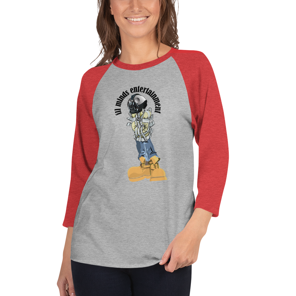 iLL Minds - Robo Man - Unisex 3/4 Sleeve Raglan Shirt – Hip-Hop Streetwear Baseball Tee