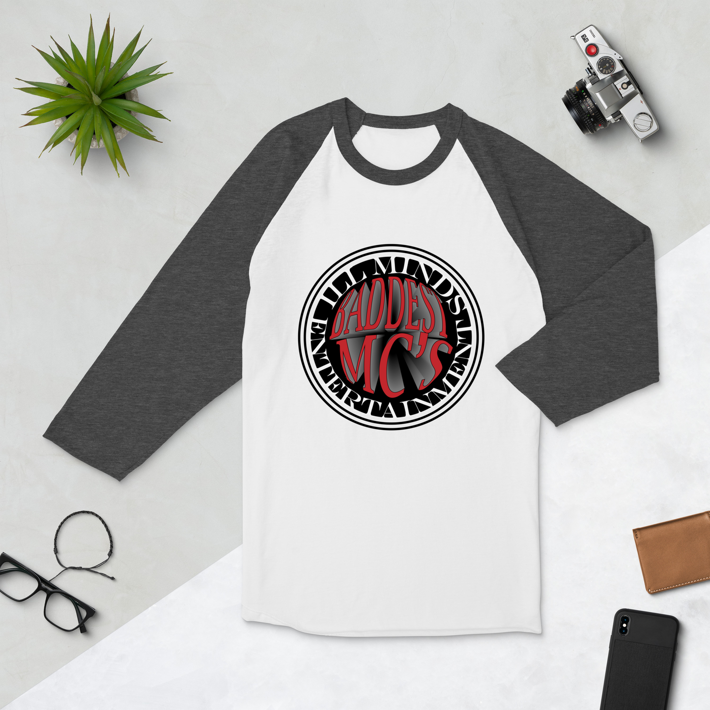 iLL Minds - Baddest MC's 3D - 3/4 Sleeve Raglan Shirt – Hip-Hop Streetwear