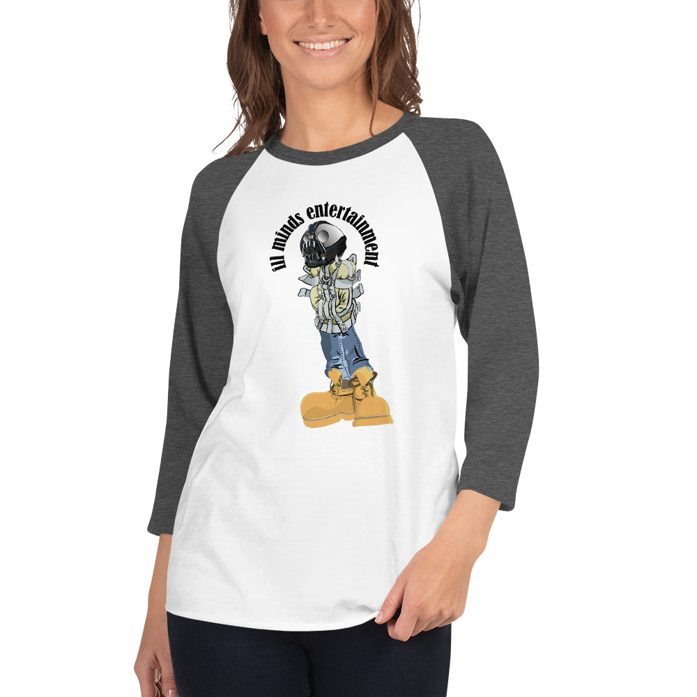 iLL Minds - Robo Man - Unisex 3/4 Sleeve Raglan Shirt – Hip-Hop Streetwear Baseball Tee