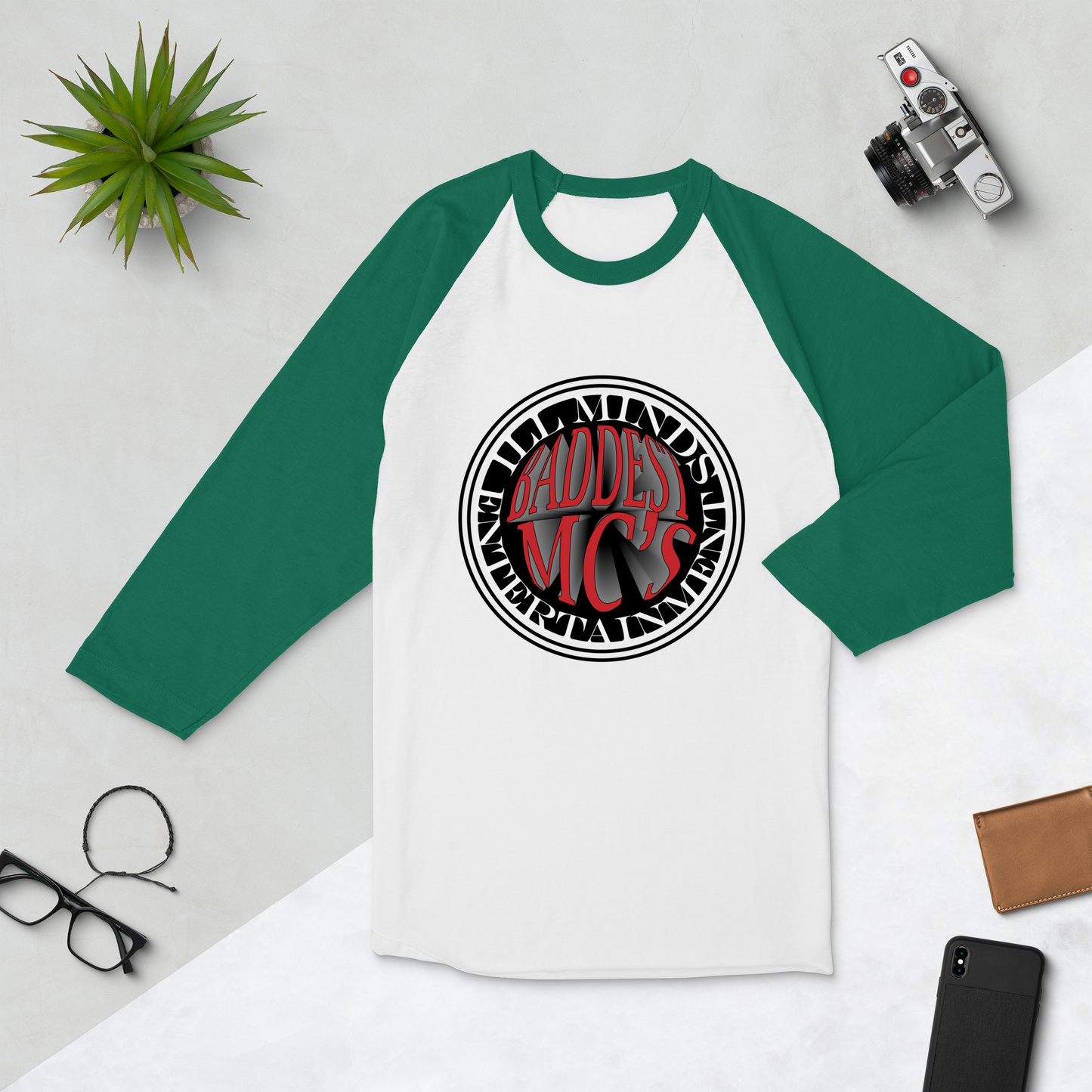 iLL Minds - Baddest MC's 3D - 3/4 Sleeve Raglan Shirt – Hip-Hop Streetwear