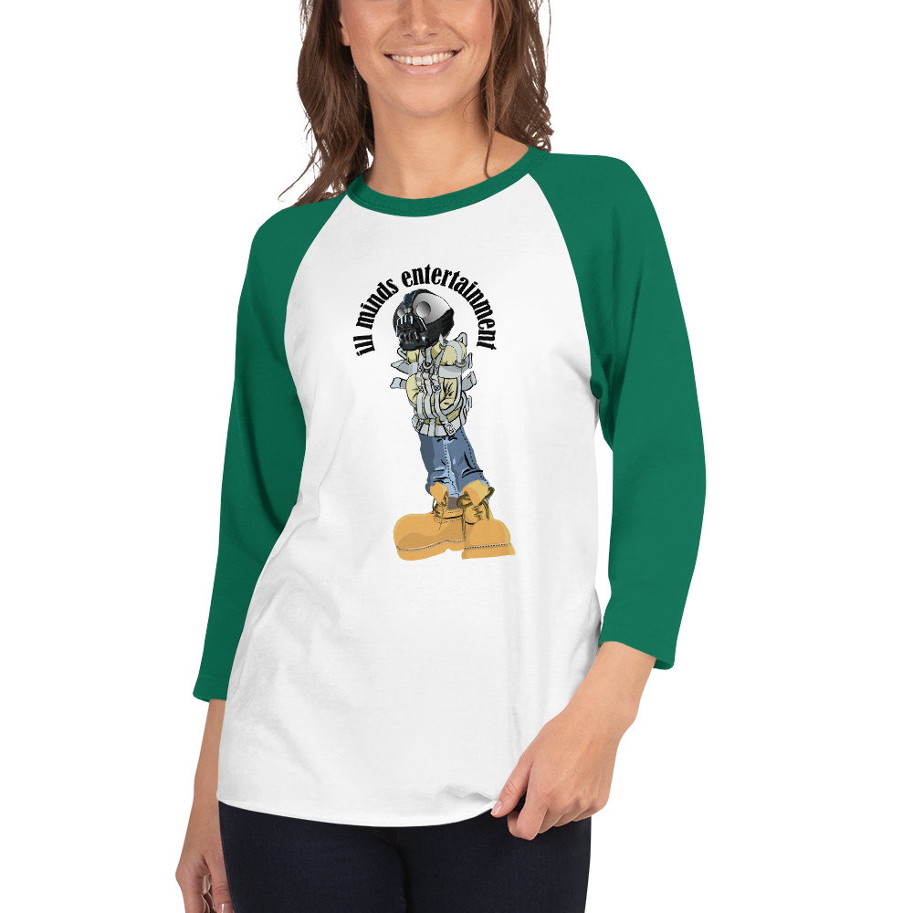 iLL Minds - Robo Man - Unisex 3/4 Sleeve Raglan Shirt – Hip-Hop Streetwear Baseball Tee