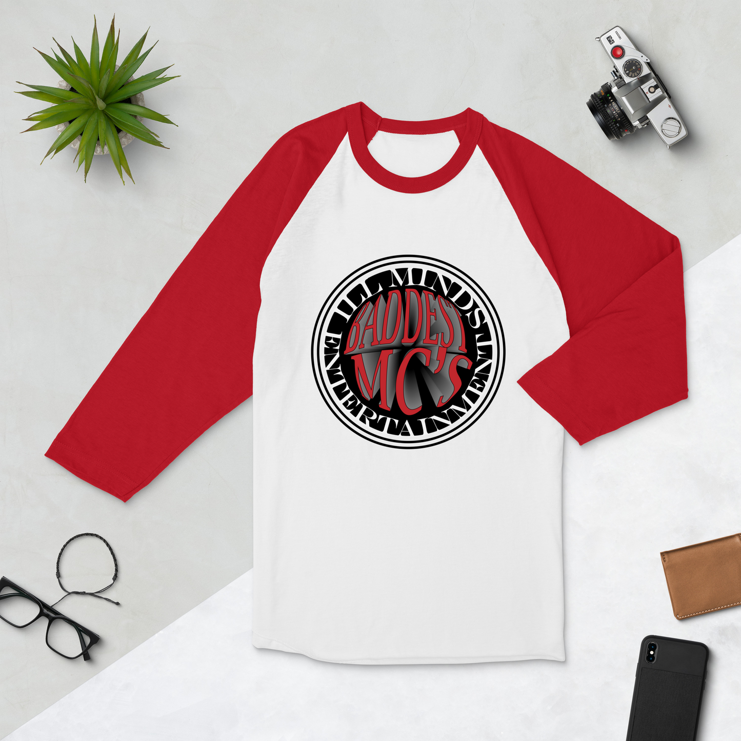 iLL Minds - Baddest MC's 3D - 3/4 Sleeve Raglan Shirt – Hip-Hop Streetwear