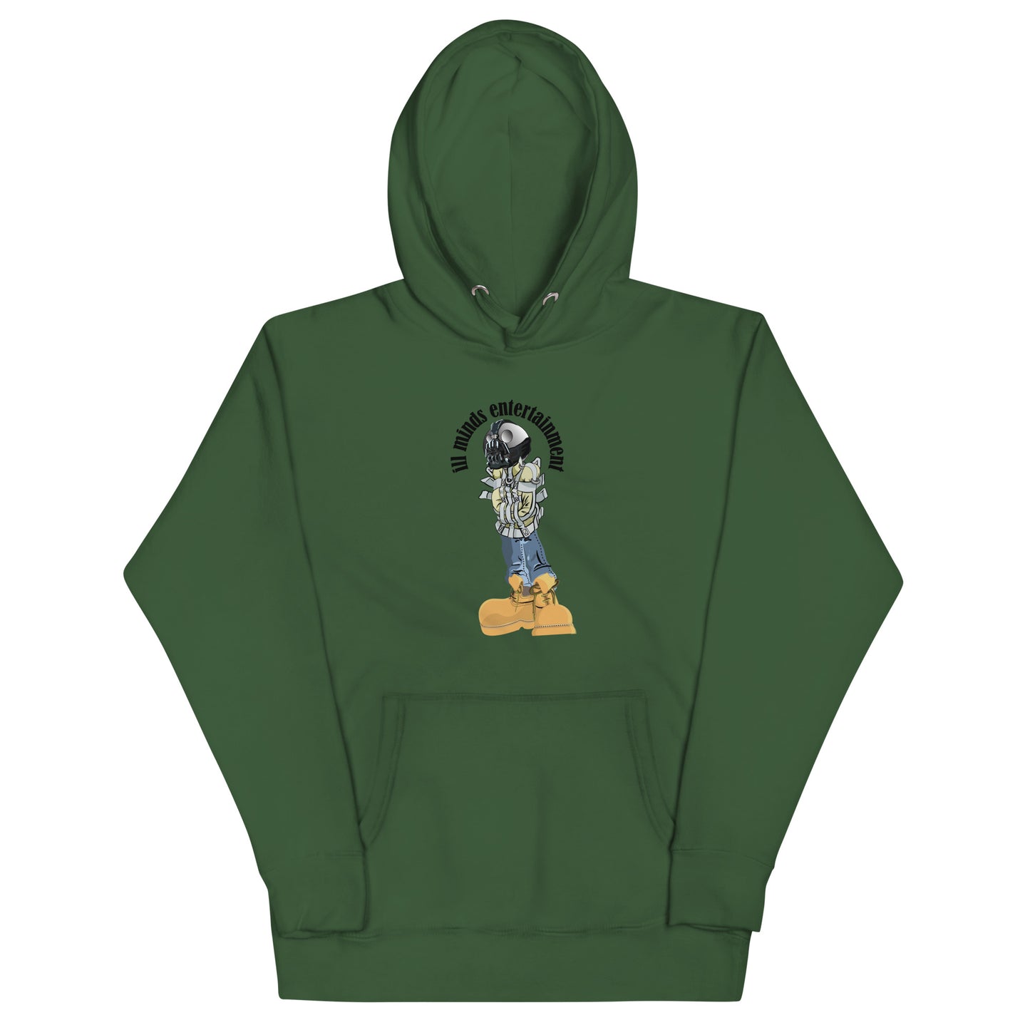 iLL Minds - Robo Man - Unisex Hoodie – Hip-Hop Streetwear Pullover with Front Pocket