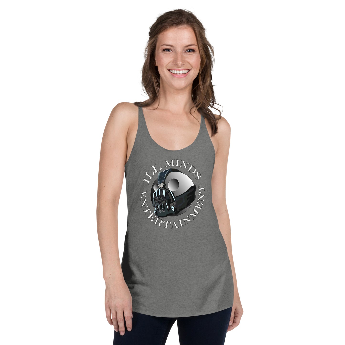 iLL Minds - Robo Entertainment Women's Racerback Tank Top | Soft & Lightweight Streetwear | Hip-Hop, Rap & Rock Apparel | Trendy & Edgy Design