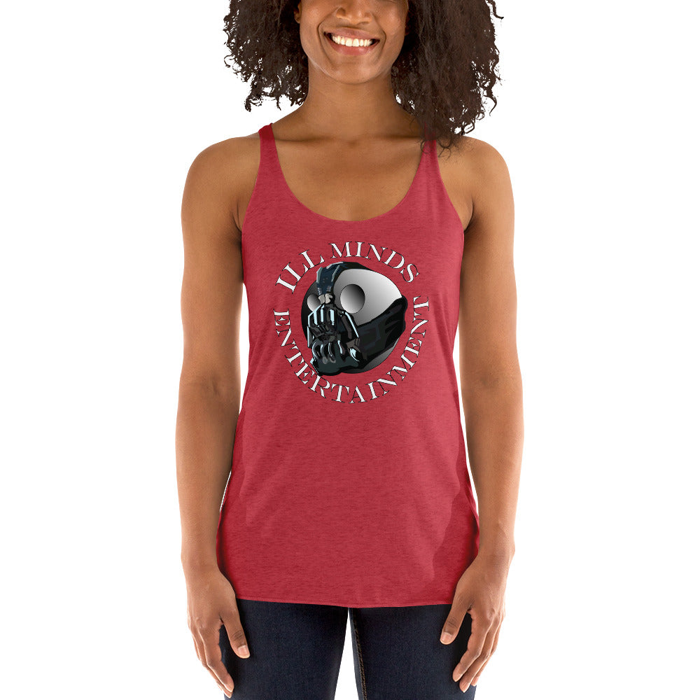 iLL Minds - Robo Entertainment Women's Racerback Tank Top | Soft & Lightweight Streetwear | Hip-Hop, Rap & Rock Apparel | Trendy & Edgy Design