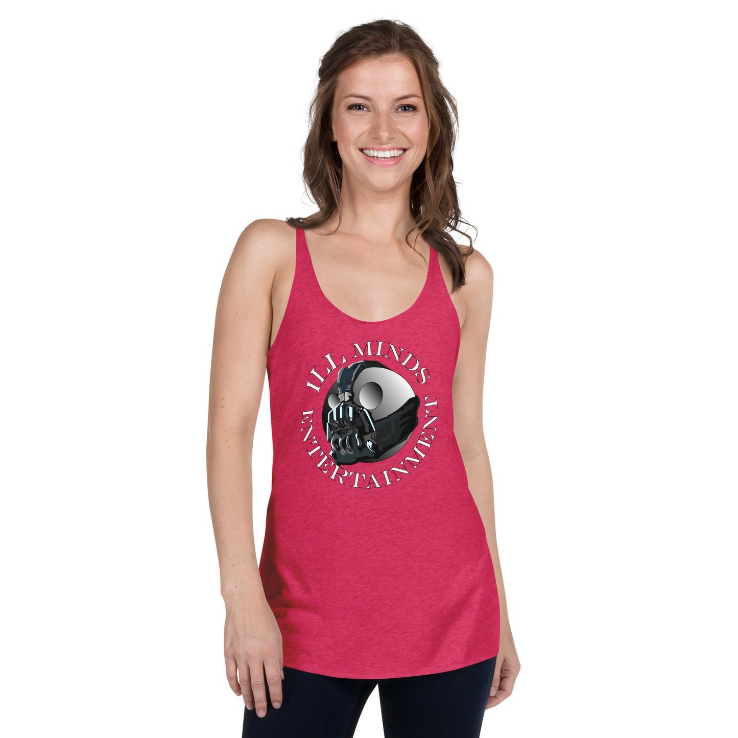 iLL Minds - Robo Entertainment Women's Racerback Tank Top | Soft & Lightweight Streetwear | Hip-Hop, Rap & Rock Apparel | Trendy & Edgy Design