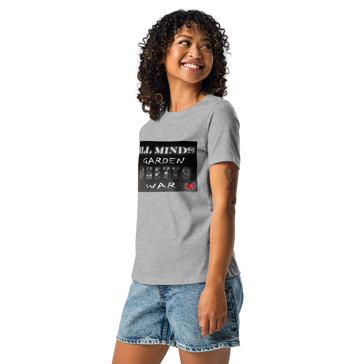 iLL Minds - Garden Ghetto War Women's Relaxed T-Shirt | Soft & Comfortable Everyday Tee | Urban Streetwear Fashion