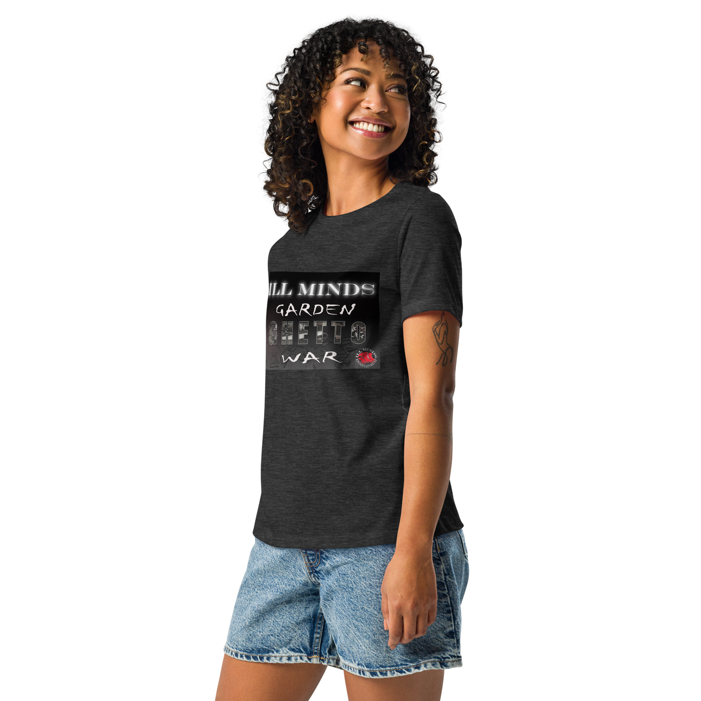iLL Minds - Garden Ghetto War Women's Relaxed T-Shirt | Soft & Comfortable Everyday Tee | Urban Streetwear Fashion