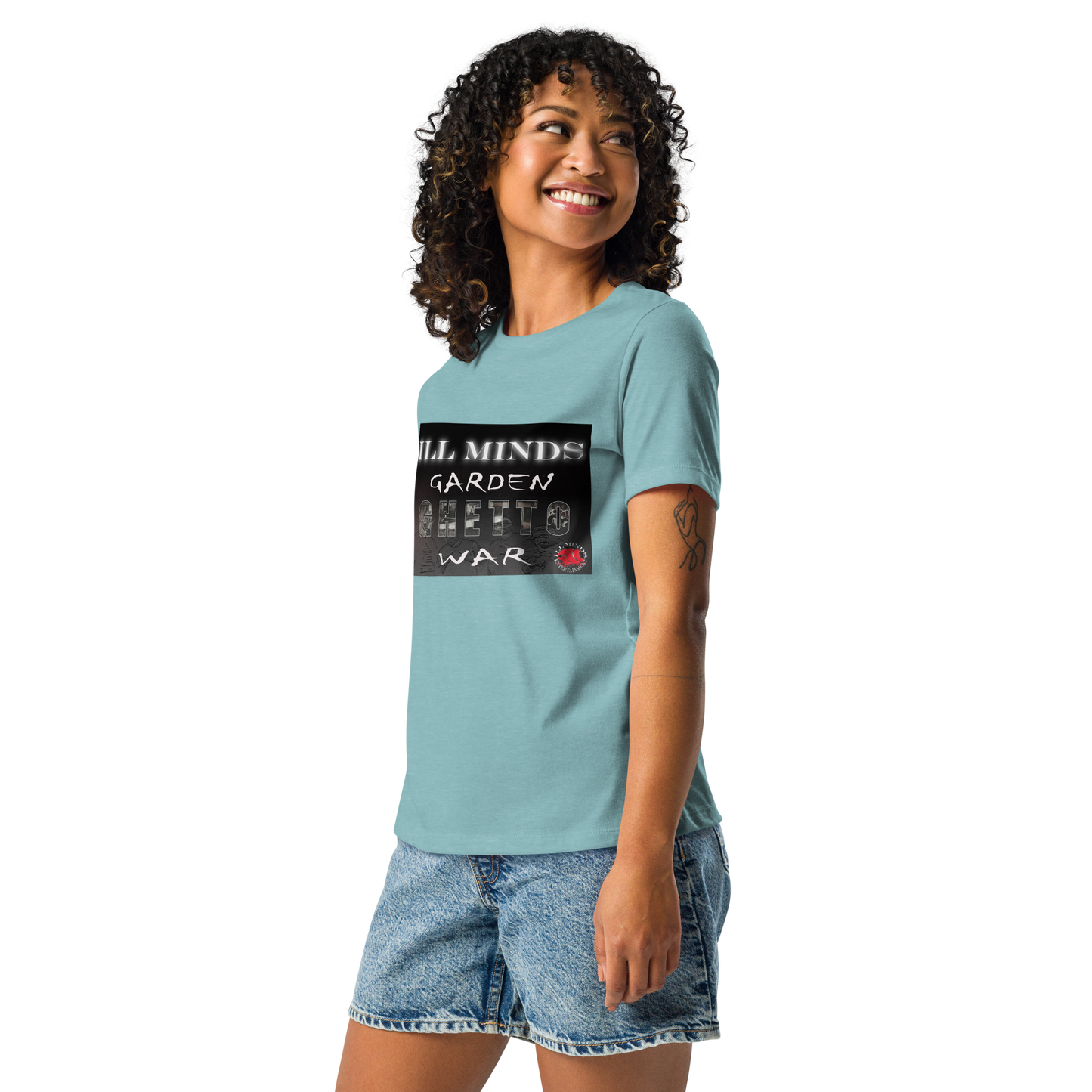 iLL Minds - Garden Ghetto War Women's Relaxed T-Shirt | Soft & Comfortable Everyday Tee | Urban Streetwear Fashion