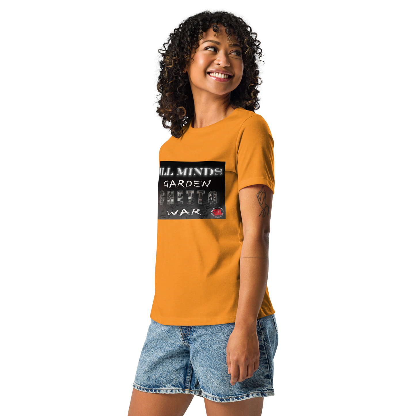 iLL Minds - Garden Ghetto War Women's Relaxed T-Shirt | Soft & Comfortable Everyday Tee | Urban Streetwear Fashion