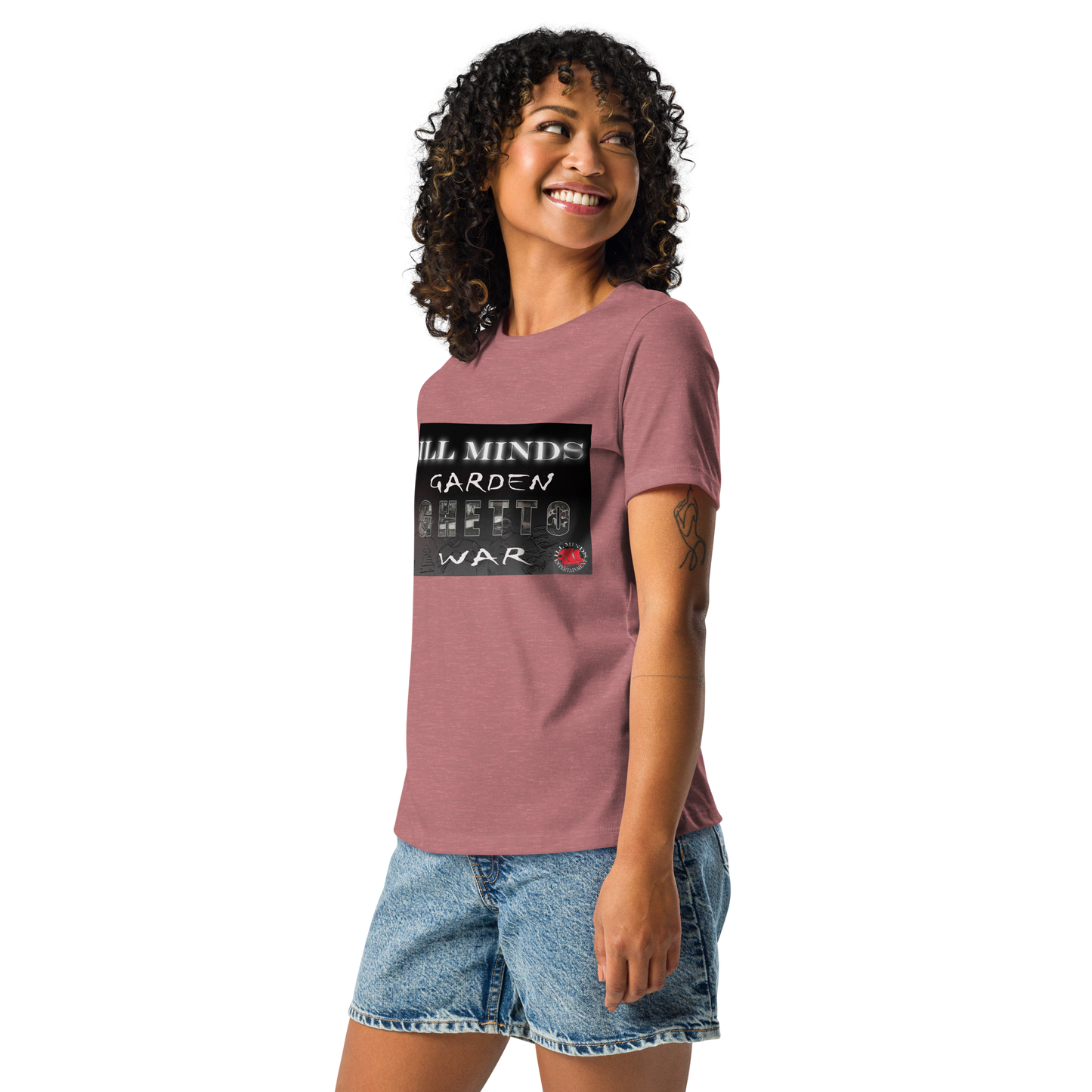 iLL Minds - Garden Ghetto War Women's Relaxed T-Shirt | Soft & Comfortable Everyday Tee | Urban Streetwear Fashion