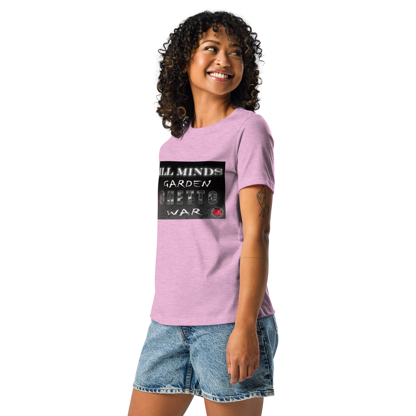 iLL Minds - Garden Ghetto War Women's Relaxed T-Shirt | Soft & Comfortable Everyday Tee | Urban Streetwear Fashion