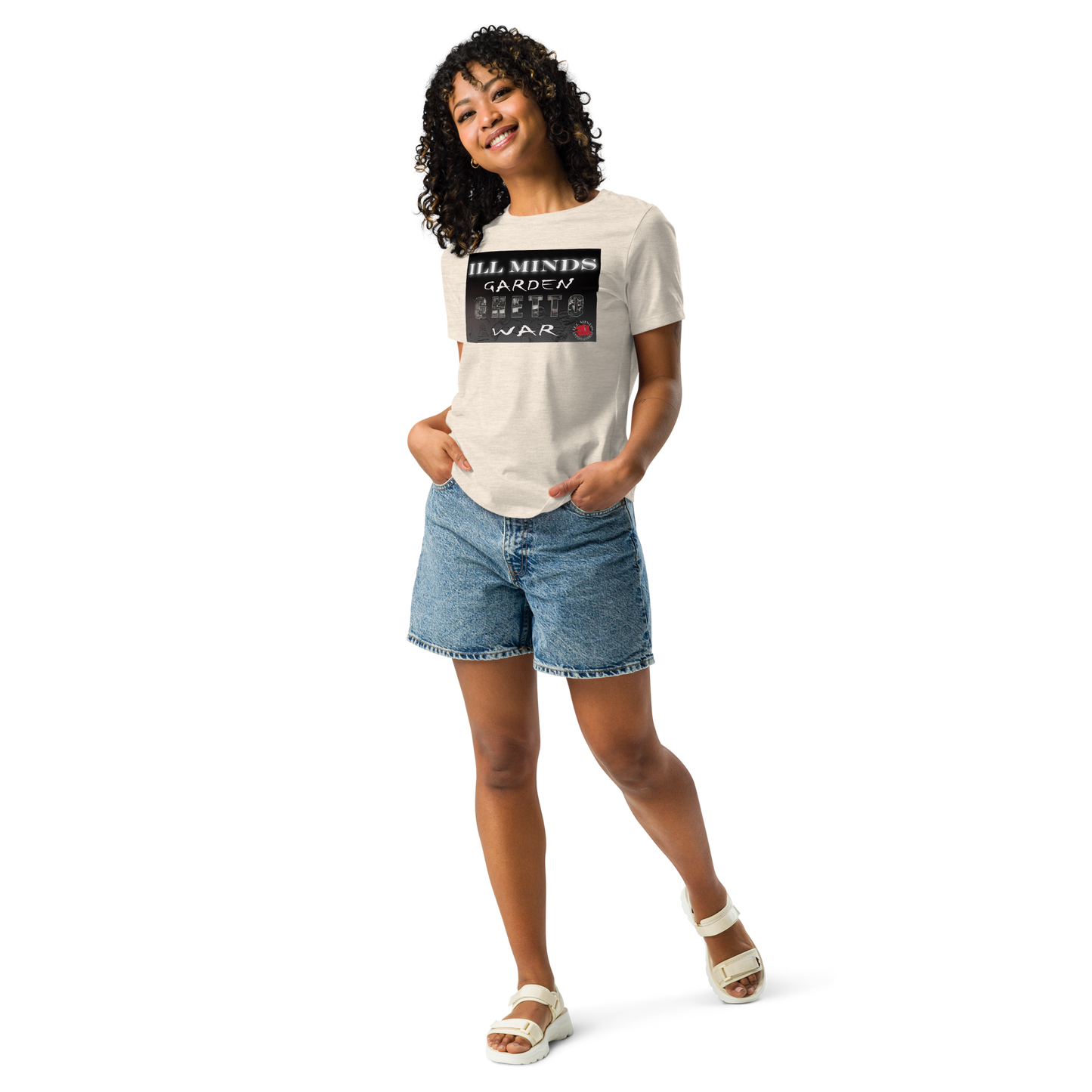 iLL Minds - Garden Ghetto War Women's Relaxed T-Shirt | Soft & Comfortable Everyday Tee | Urban Streetwear Fashion