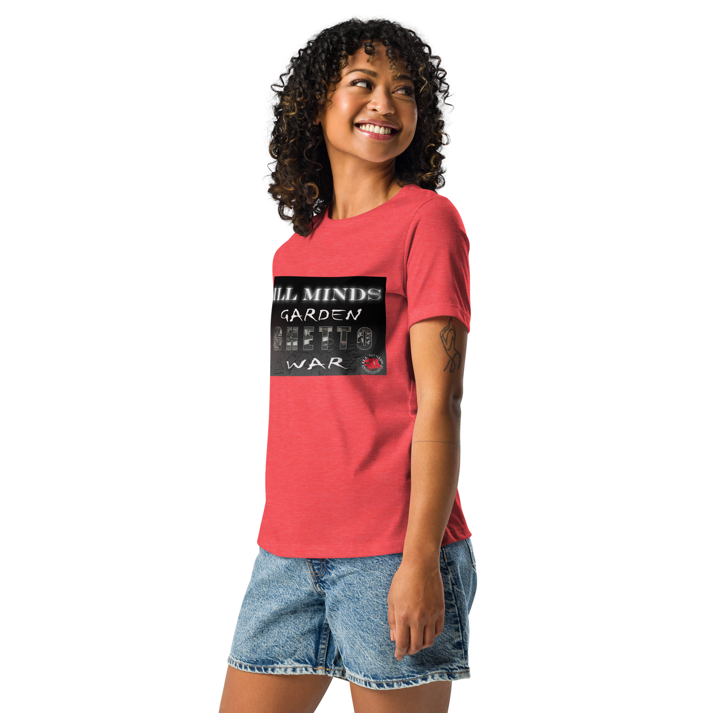 iLL Minds - Garden Ghetto War Women's Relaxed T-Shirt | Soft & Comfortable Everyday Tee | Urban Streetwear Fashion