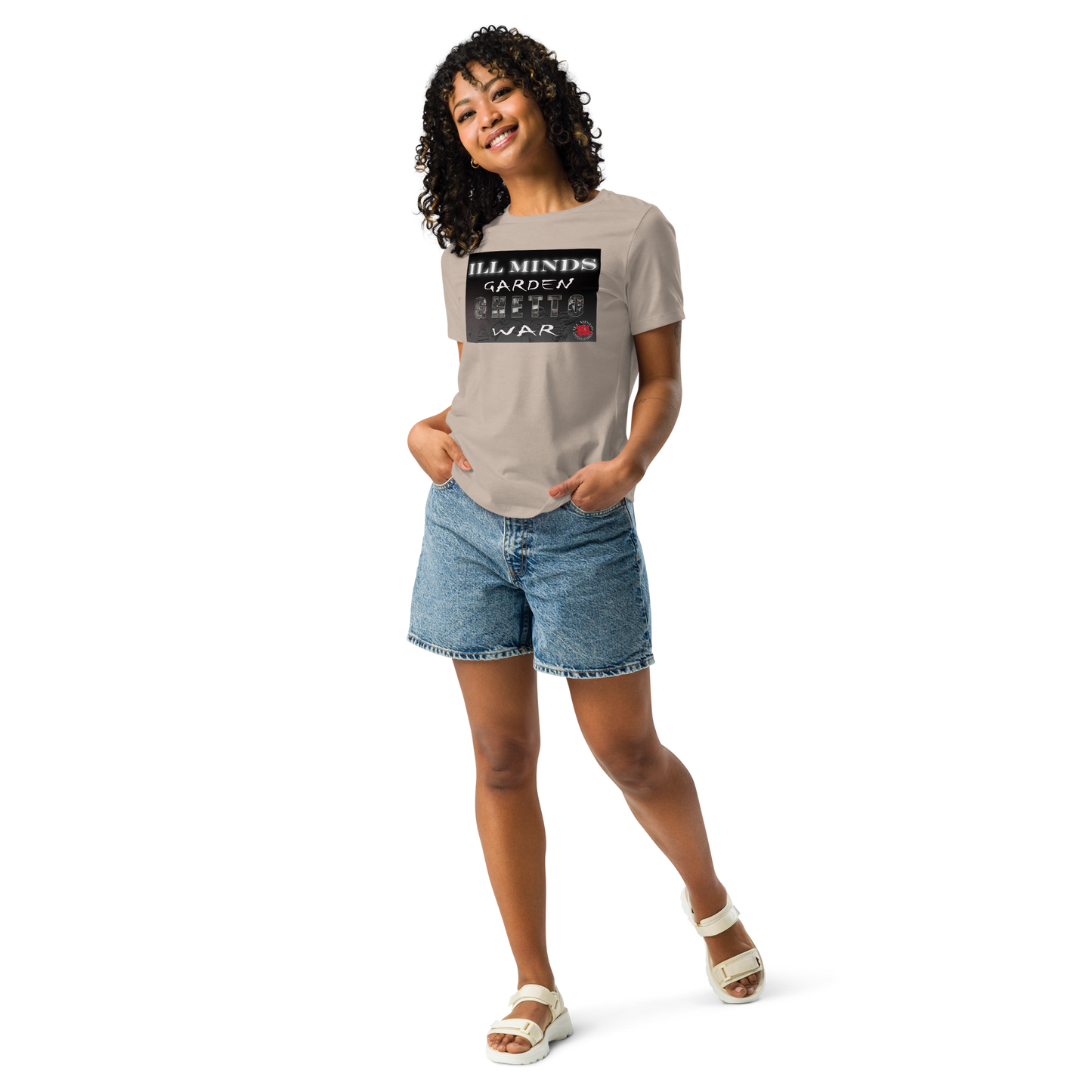 iLL Minds - Garden Ghetto War Women's Relaxed T-Shirt | Soft & Comfortable Everyday Tee | Urban Streetwear Fashion