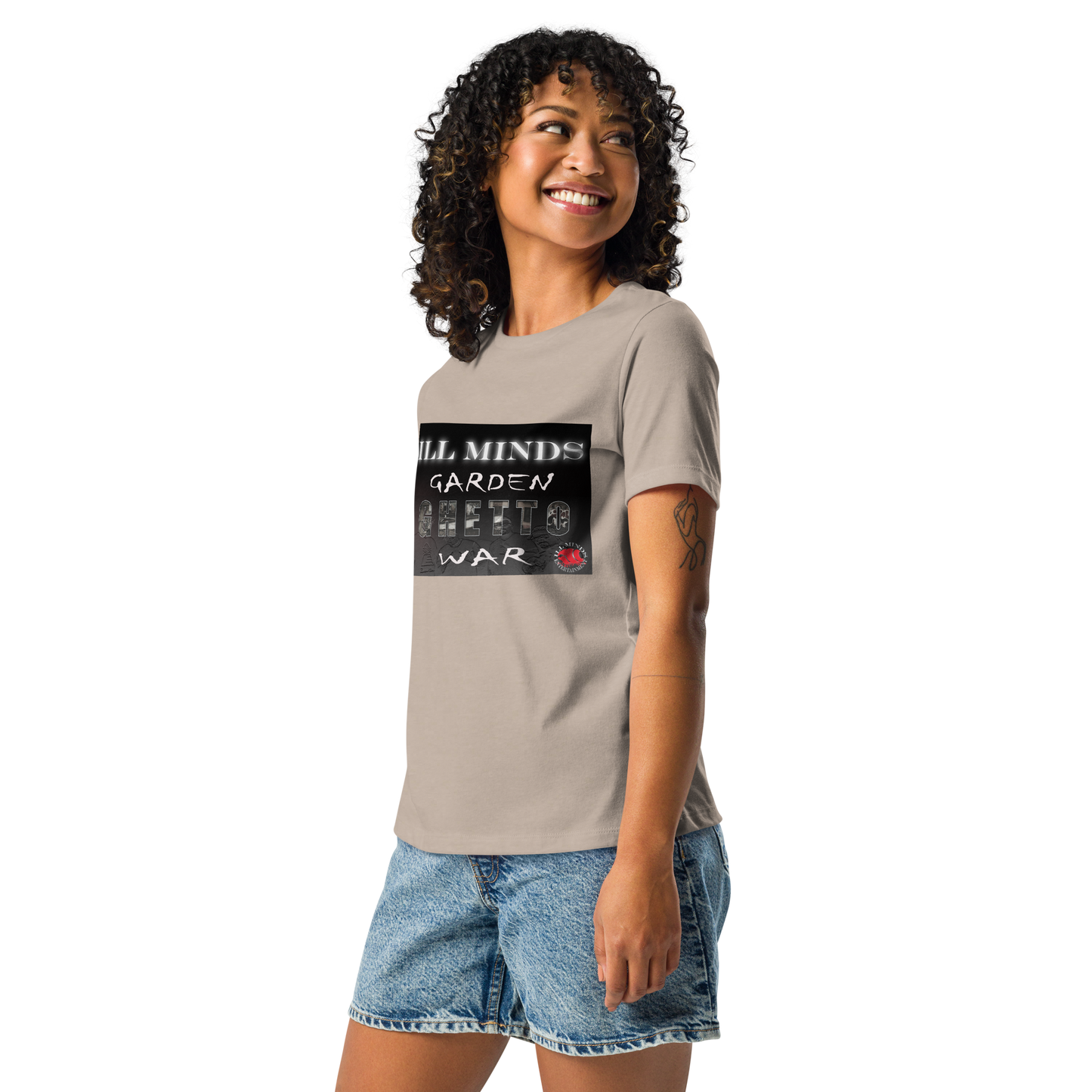 iLL Minds - Garden Ghetto War Women's Relaxed T-Shirt | Soft & Comfortable Everyday Tee | Urban Streetwear Fashion