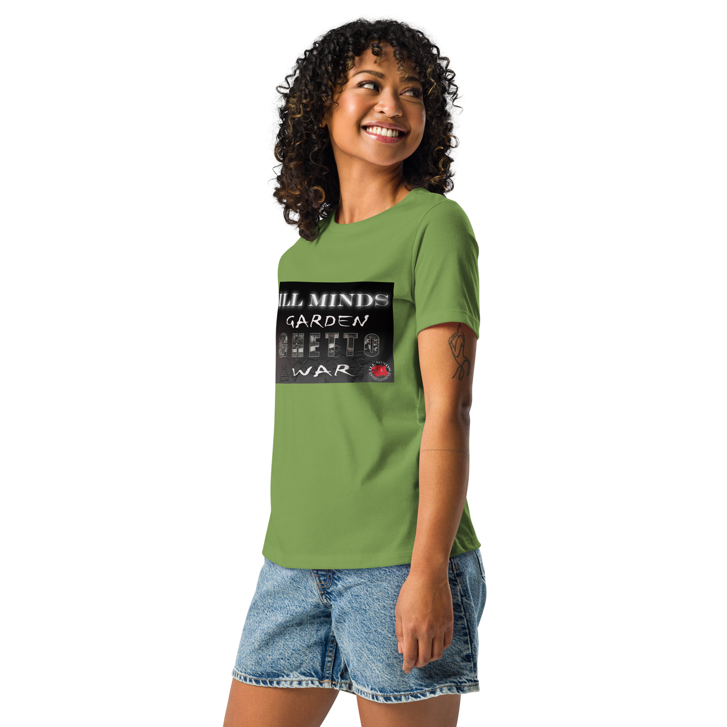 iLL Minds - Garden Ghetto War Women's Relaxed T-Shirt | Soft & Comfortable Everyday Tee | Urban Streetwear Fashion