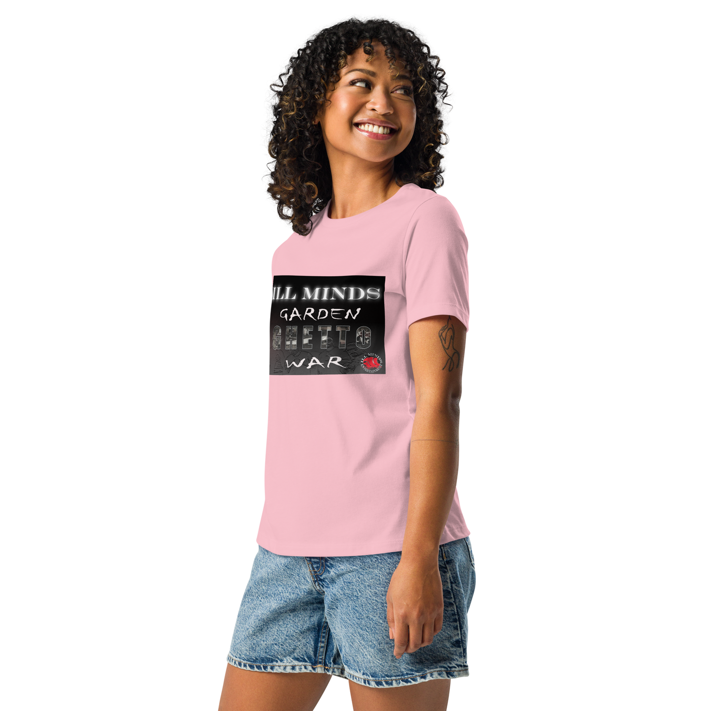 iLL Minds - Garden Ghetto War Women's Relaxed T-Shirt | Soft & Comfortable Everyday Tee | Urban Streetwear Fashion