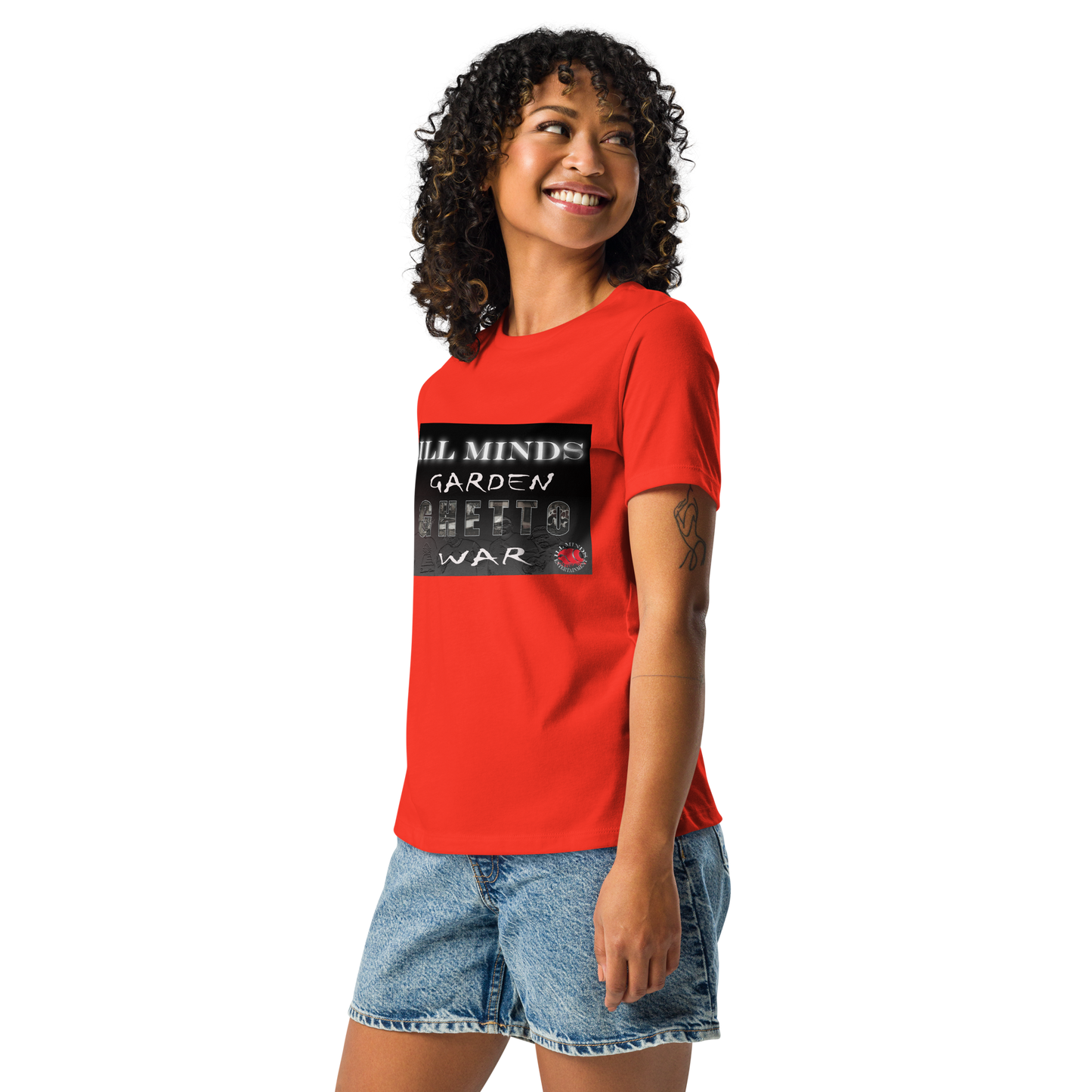 iLL Minds - Garden Ghetto War Women's Relaxed T-Shirt | Soft & Comfortable Everyday Tee | Urban Streetwear Fashion