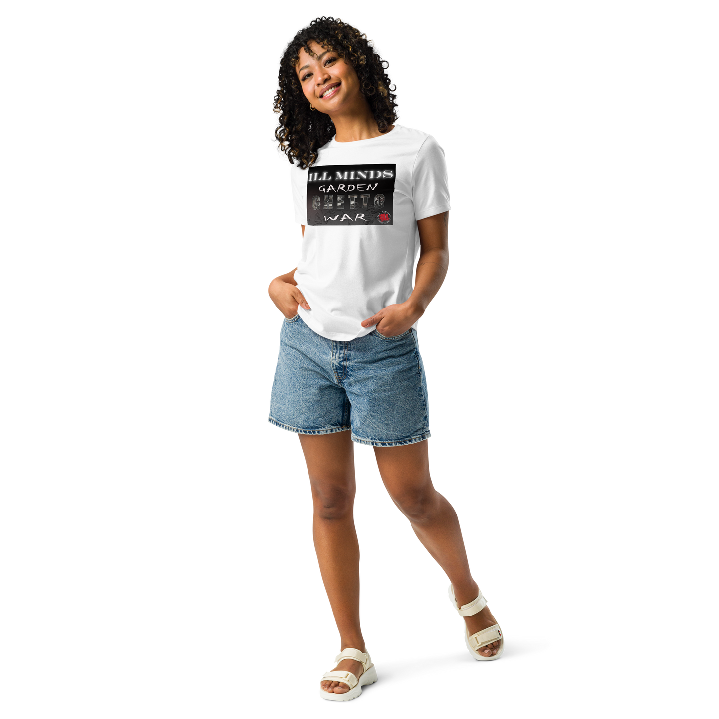 iLL Minds - Garden Ghetto War Women's Relaxed T-Shirt | Soft & Comfortable Everyday Tee | Urban Streetwear Fashion